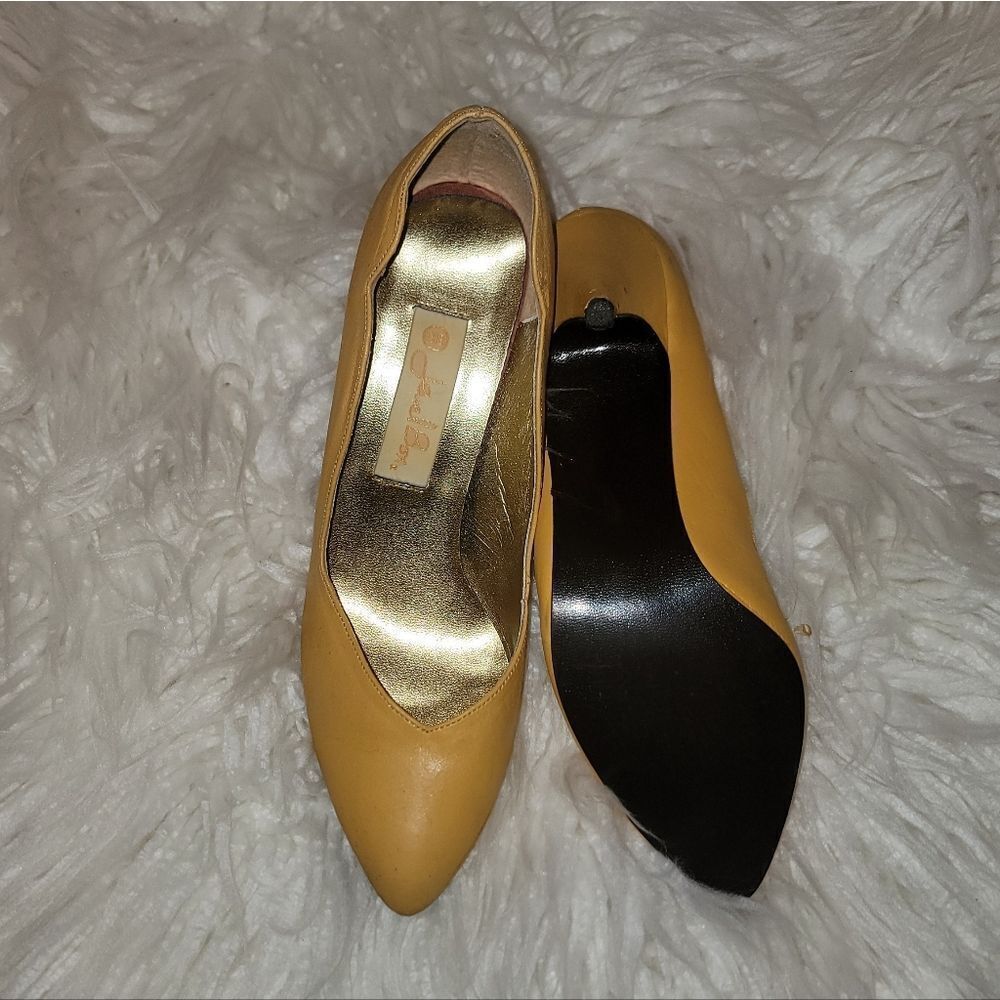 🆕️👠Vintage Jewel Box Yellow Pumps, Sz 8.5